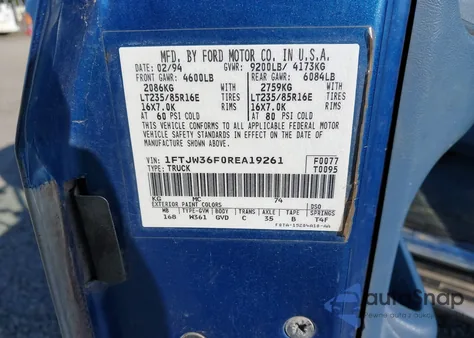 1994 Ford F350 из США, поврежденный, VIN 1FTJW36F0REA19261